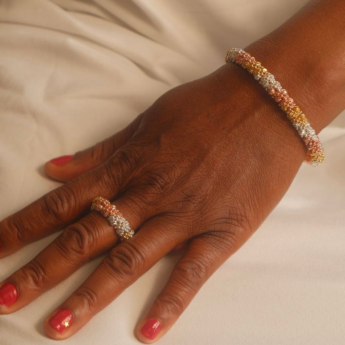 Parure « Trilogie Lumière » – Collier, Bracelet & Bague