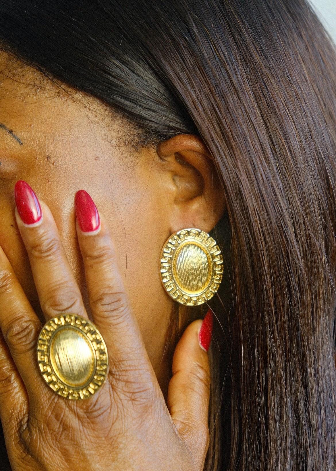 Ensemble Boucles d'oreilles et Bague ajustable