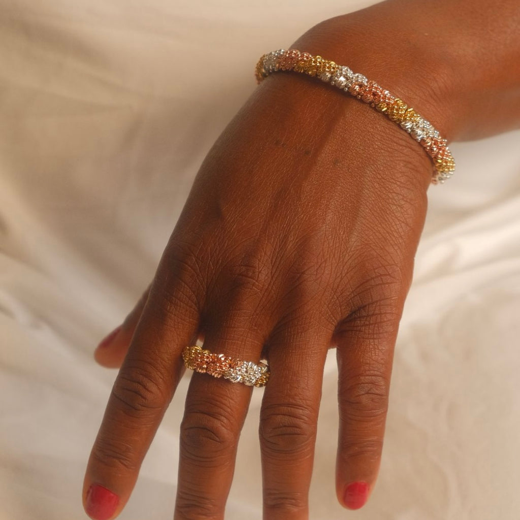 Parure « Trilogie Lumière » – Collier, Bracelet & Bague