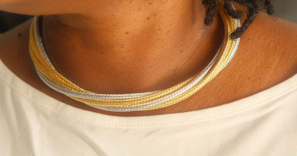 Parure « Fusion Métallique » – Collier, Bracelet & Bague