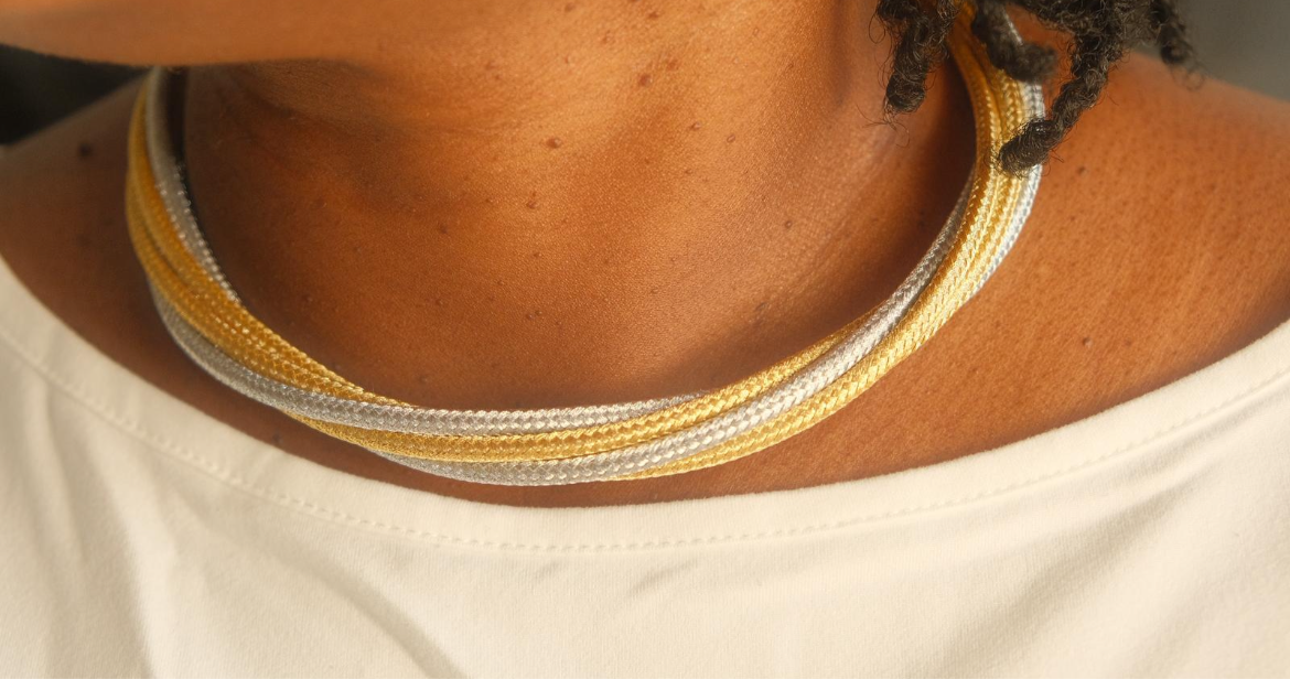 Parure « Fusion Métallique » – Collier, Bracelet & Bague
